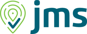 Logo with a green map pin icon next to the lowercase letters "jms" in teal.